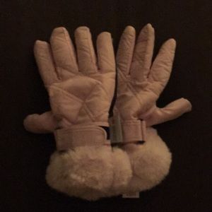 Pink And Brown Fuzzy Gloves